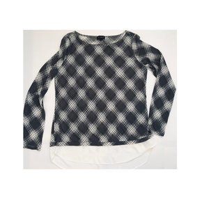 The Limited stretch gray plaid tunic size M